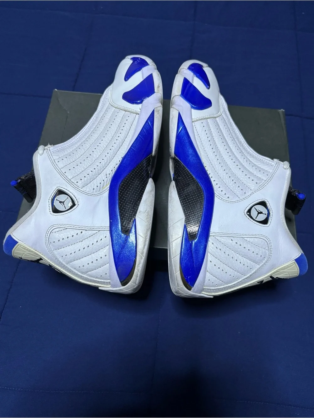 Jordan 14 Retro White Hyper Royal 2020 Size 13